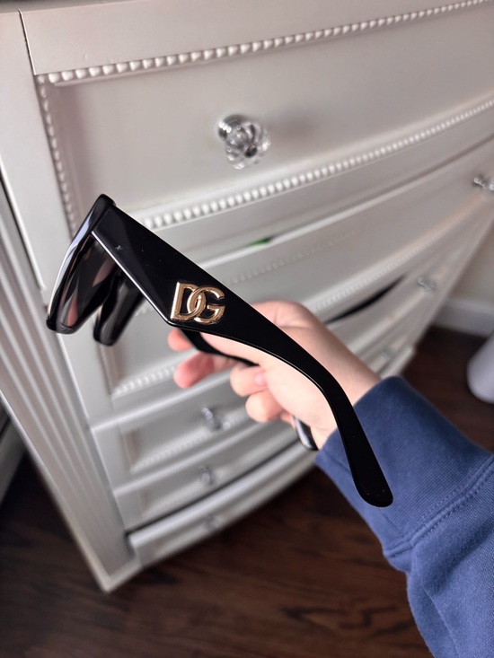 Dolce & Gabbana Black Sunglasses with Gold DG Women’s DG4438 55MM - Picture 5 of 10